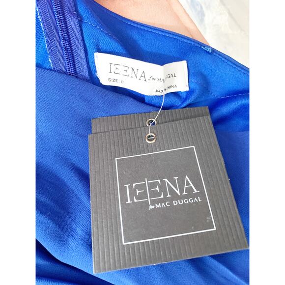 MAC DUGGAL Dress Size 8 Evening Gown Blue NEW Asymmetrical Draped One Shoulder - Picture 3 of 6